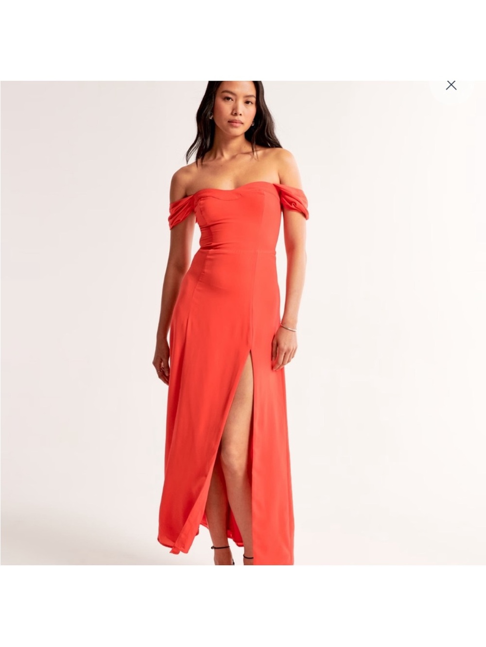 Abercrombie & Fitch
A&F Camille Off the Shoulder Maxi Slit Dress XS Red coral